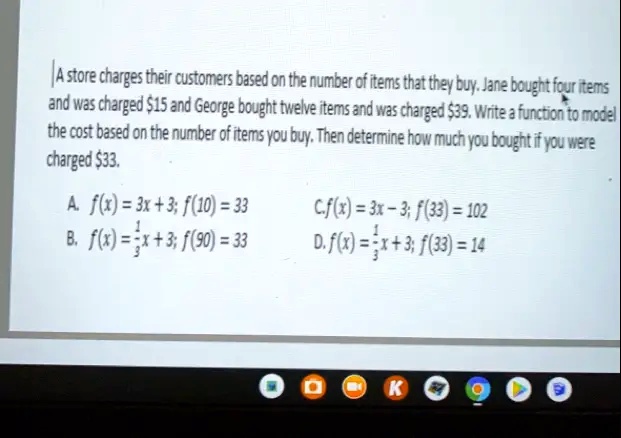 Store Charge Example A store charges their customers based on the number of items that they ...