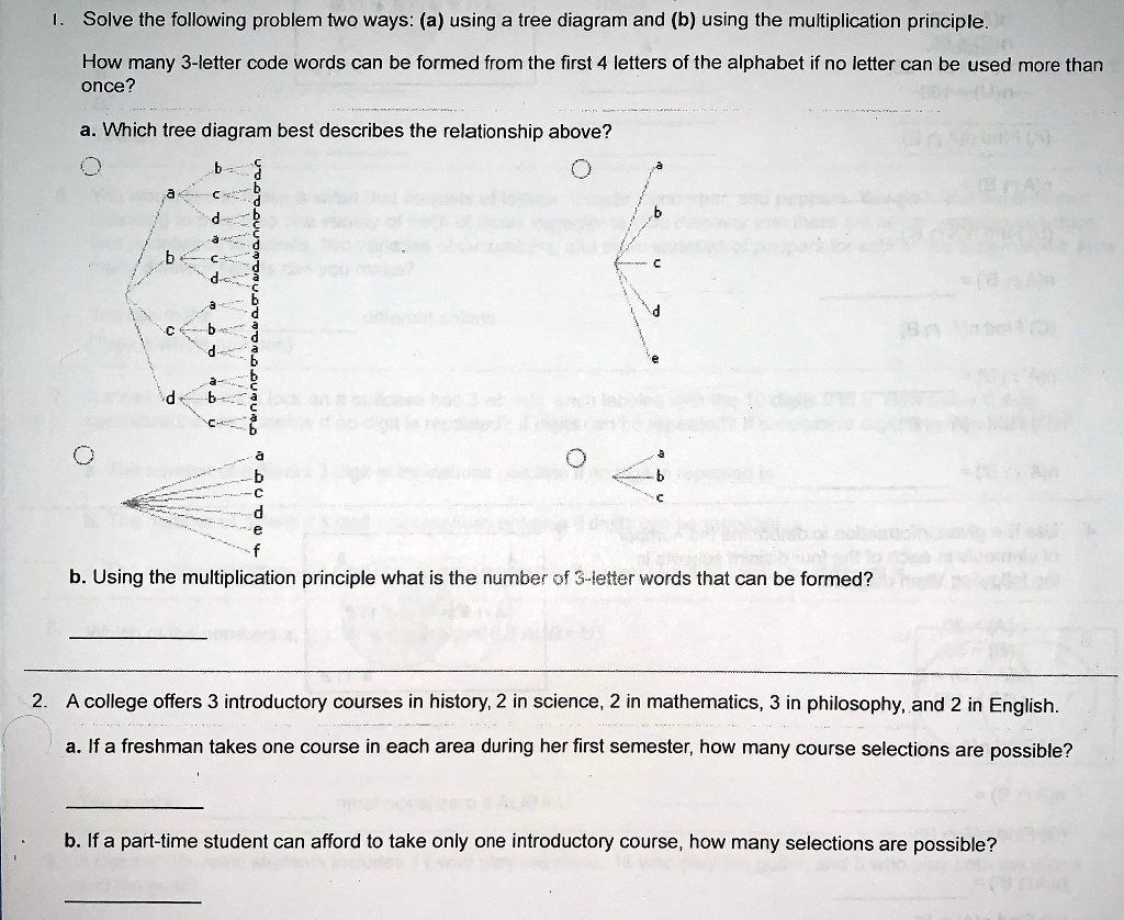 SOLVED: Solve the following problem two ways: (a) using a tree diagram ...