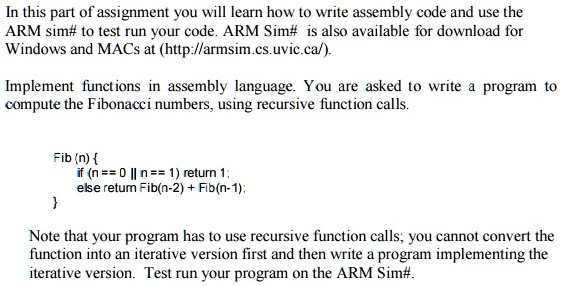 Arm Functions Code SOLVED: Please write assembly code and use the ARM sim# to test run ...