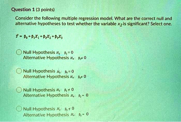 alternative hypothesis for multiple regression