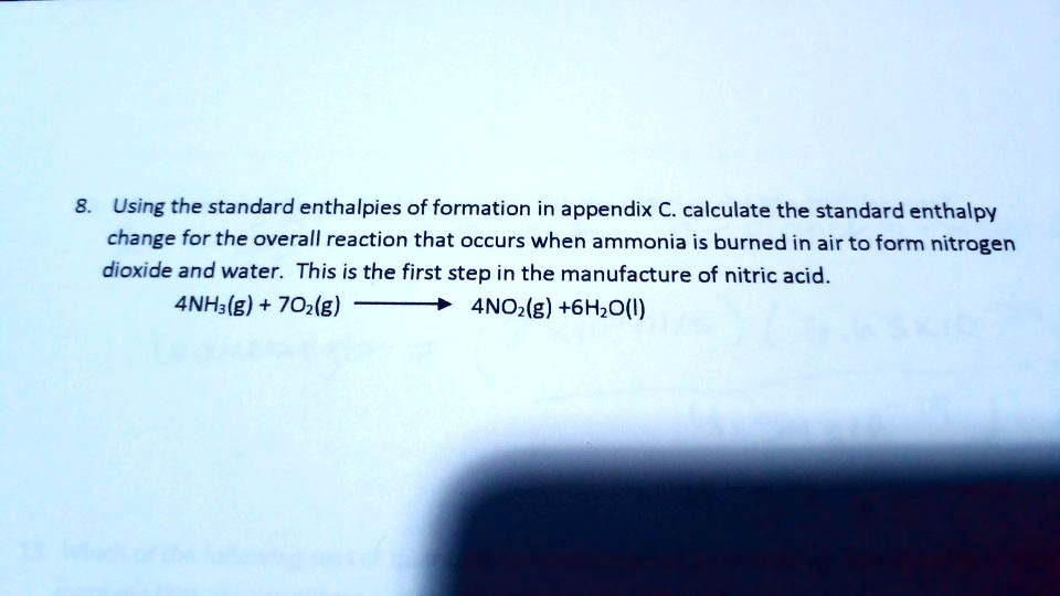 SOLVED Using the standard enthalpies of formation in appendix C