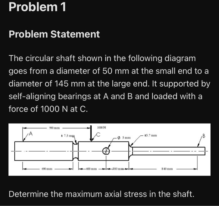Long Shaft Problem Problem Statement The circular shaft shown in the following diagram ...
