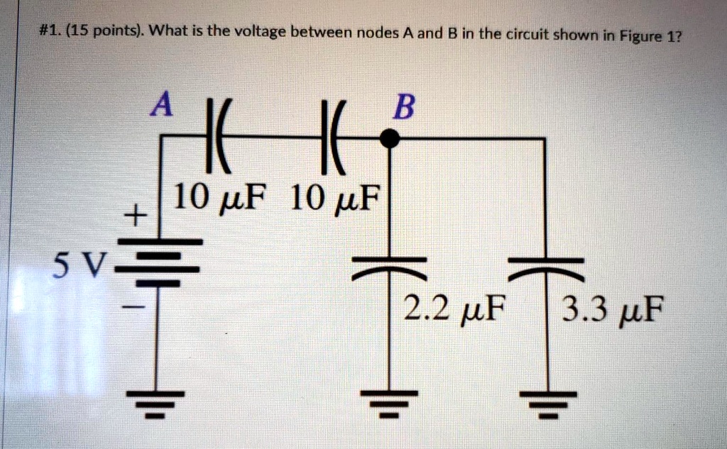 SOLVED: #1.15 points).What is the voltage between nodes A and B in the ...