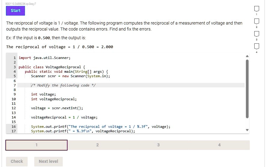 SOLVED: Texts: The reciprocal of voltage is 1 / voltage. The following ...