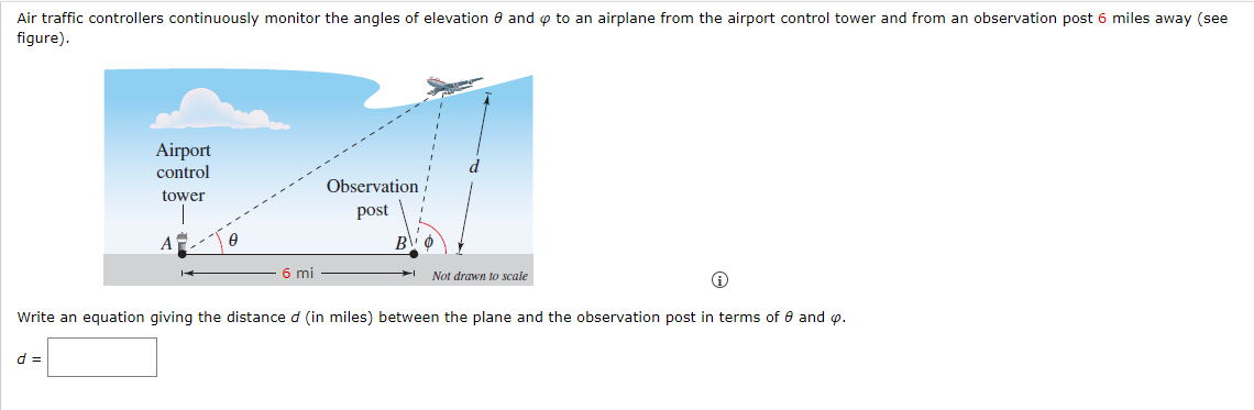 Air traffic controllers continuously monitor the angles of elevation θ ...