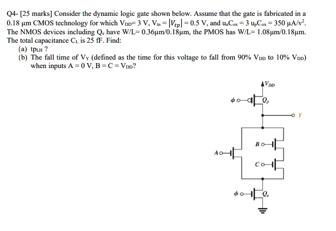 q4 25 marks consider the dynamic logic gate shown below assume that the ...