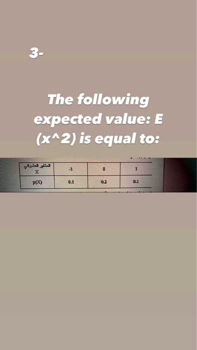 3 the following expected value e x2 is equal to 8da id 53199