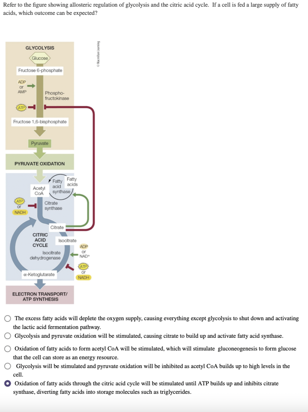 SOLVED Refer to the figure showing allosteric regulation of glycolysis