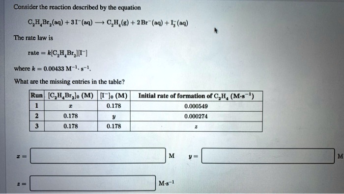 SOLVED Consider the reaction described by the equation C2HBr aq