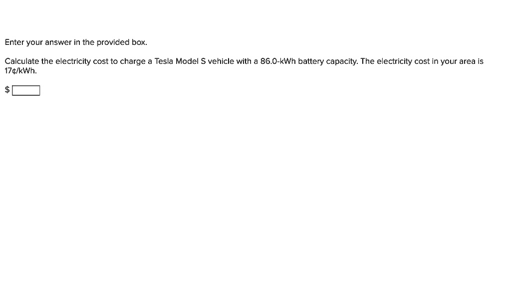 Electricity cost deals to charge tesla