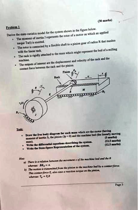 Problem 1: Derive the state-variable model for the system shown in the ...