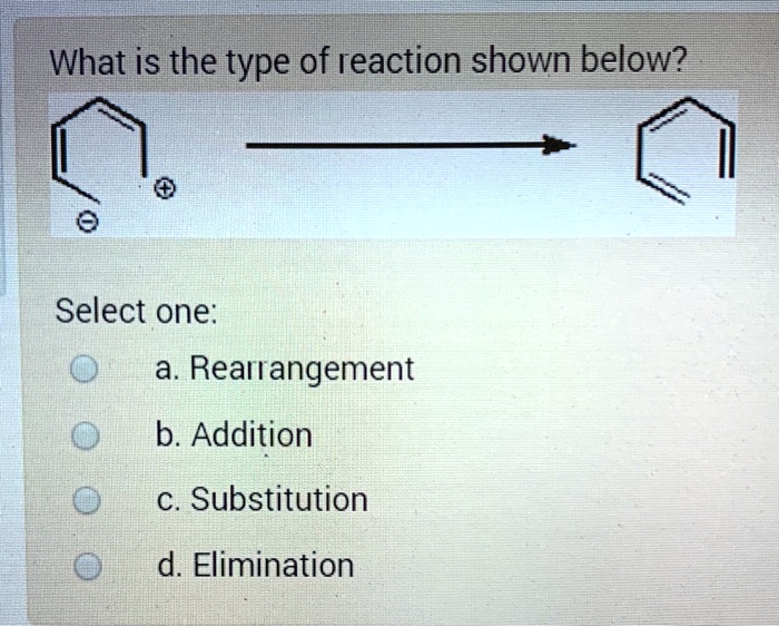 SOLVED: What Is The Type Of Reaction Shown Below? Select One: A ...