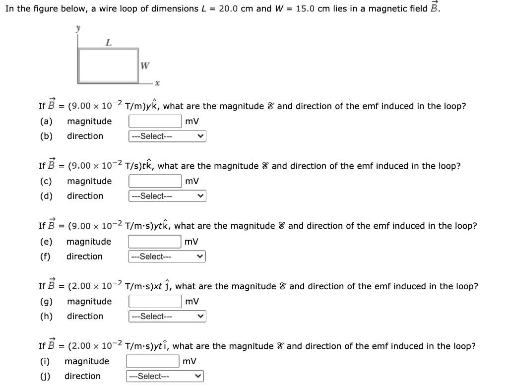 SOLVED: In The Figure Below, A Wire Loop Of Dimensions L = 20.0 Cm And ...