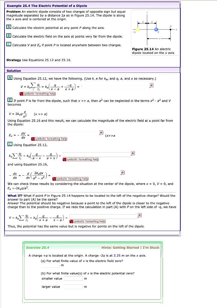 SOLVED: Example 25. The Electric Potentlal of Dlpole Problem elecric ...