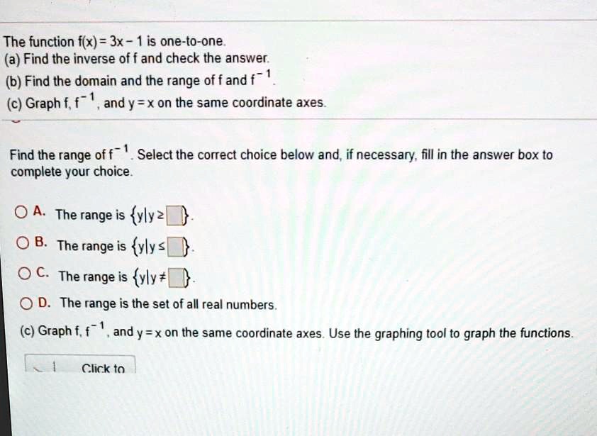 Solved The function f ﻿is one-to-one. Find its