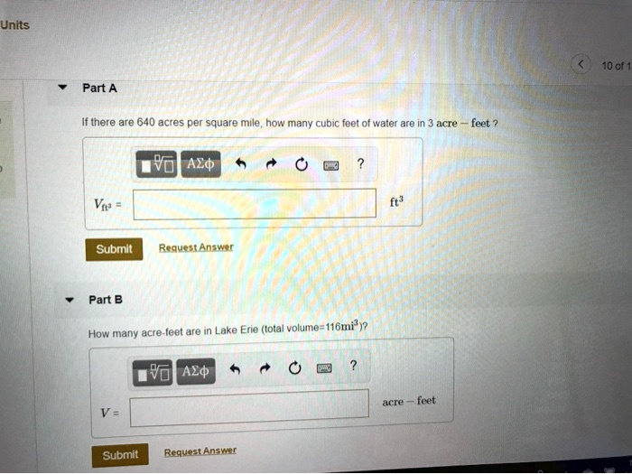 SOLVED Units 40 of Part A If there are 640 acres per square mile, how