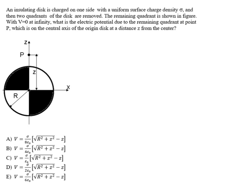 Solved An Insulating Disk Is Charged On One Side With A Uniform