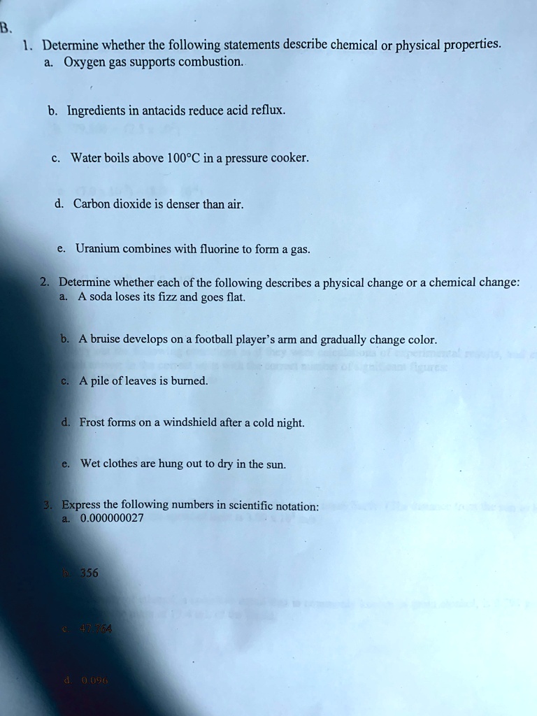 SOLVED 3 1. Determine whether the following statements describe
