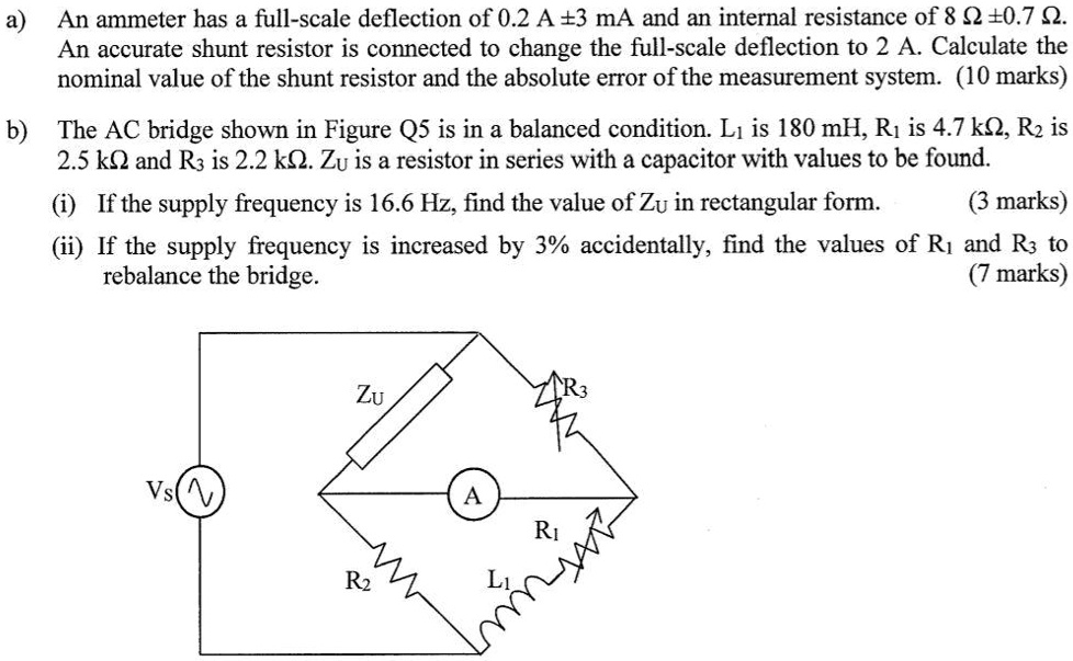 SOLVED a) An ammeter has a fullscale deflection of 0.23 mA and an