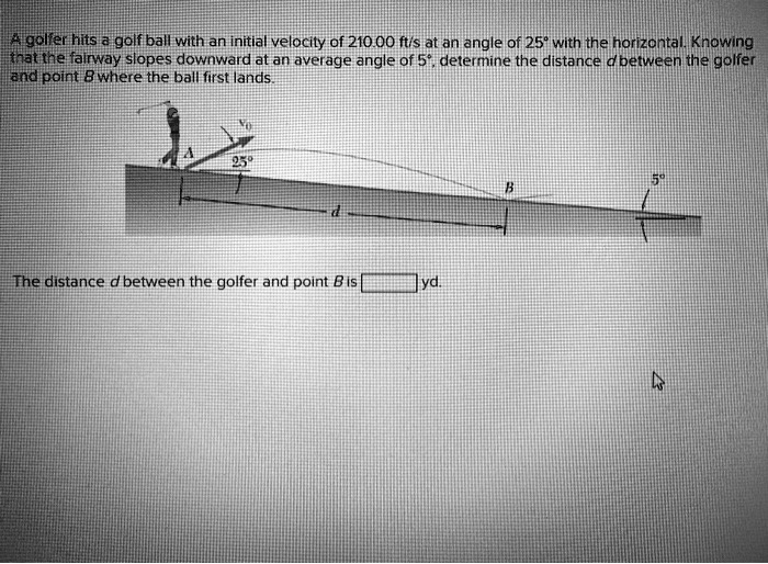 SOLVED: A Golfer Hits A Golf Ball With An Initial Velocity Of 210.00 Ft ...