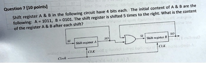 SOLVED: Question 7 [10 points] Shift register A B in the following ...