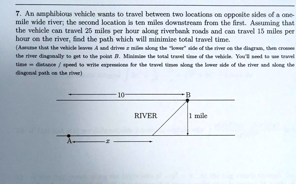 SOLVED 7 An amphibious vchicle wants to travel between two