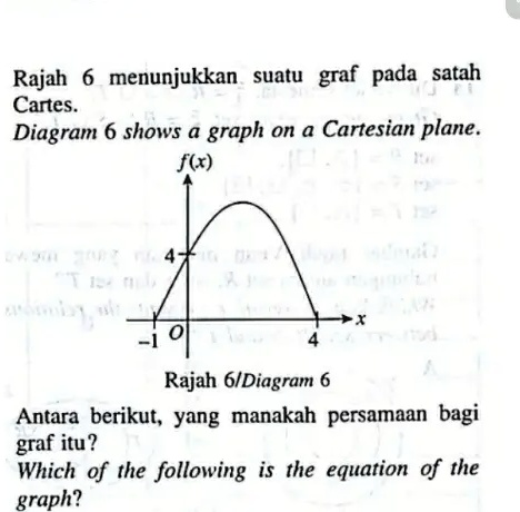 Rajah 6 menunjukkan suatu graf pada satah Cartes. Diagram 6...