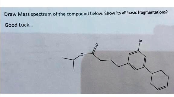 SOLVED: Draw Mass spectrum ofthe compound below: Show its all basic