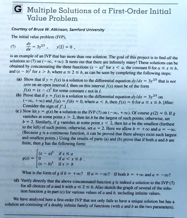multiple solutions of a first order initial value problem courtesy of ...
