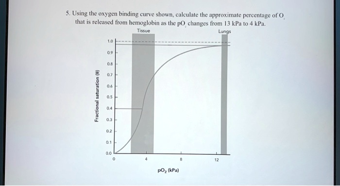 Using the oxygen binding cue shown calculale ihe pproximate...