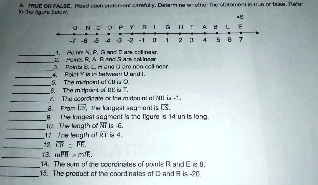 true or false read each statement carefully determine whether the statement is true or false refer to the figure below 2s u n c 0 p y r g h t a b l l 7 6 5 4 3 1 0 1 2 3 4 5 6 points n p g  79326
