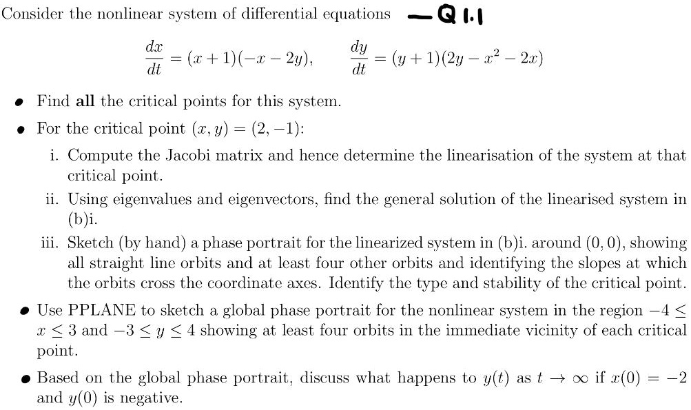 Nonlinear System Of Differential Equations Nonlinear System Of Differential Equations