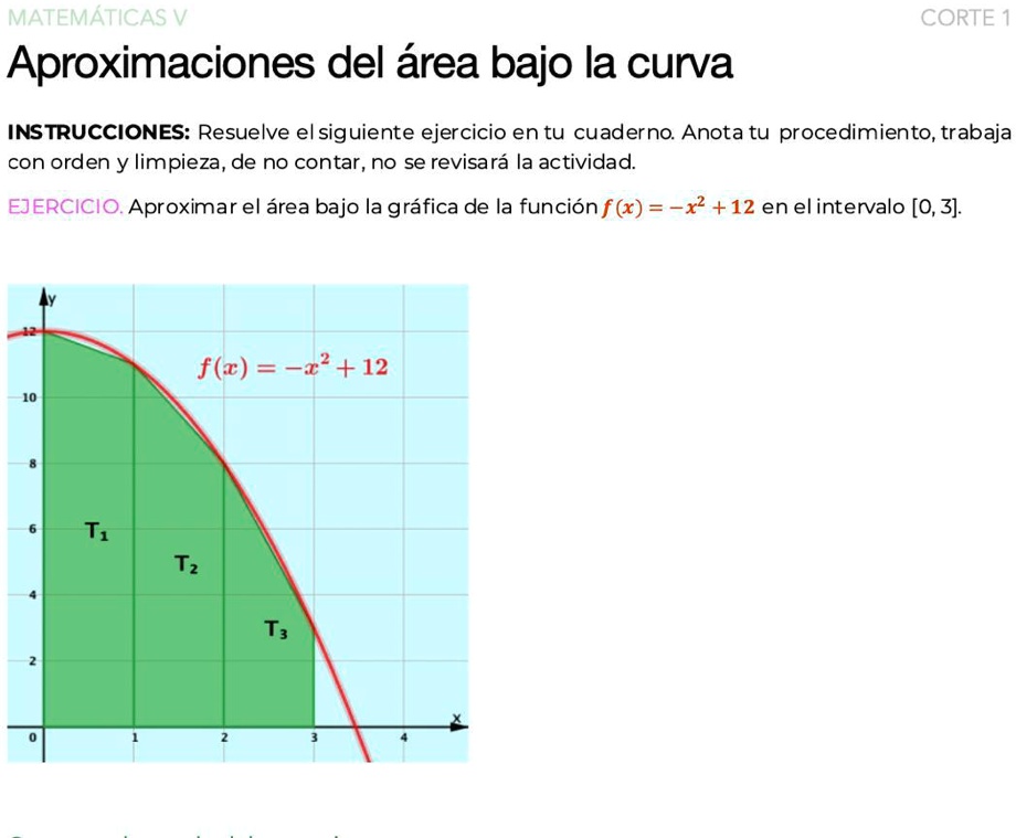 SOLVED: Aproximar el área bajo la gráfica de la función f(x) =-x2 + 12