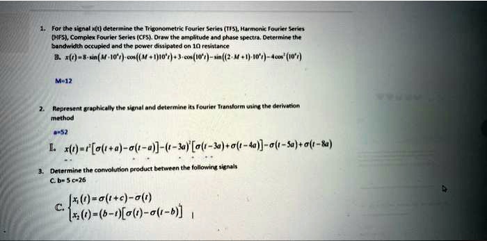 For the signal t, determine the Trigonometric Fourier Series (TFS ...