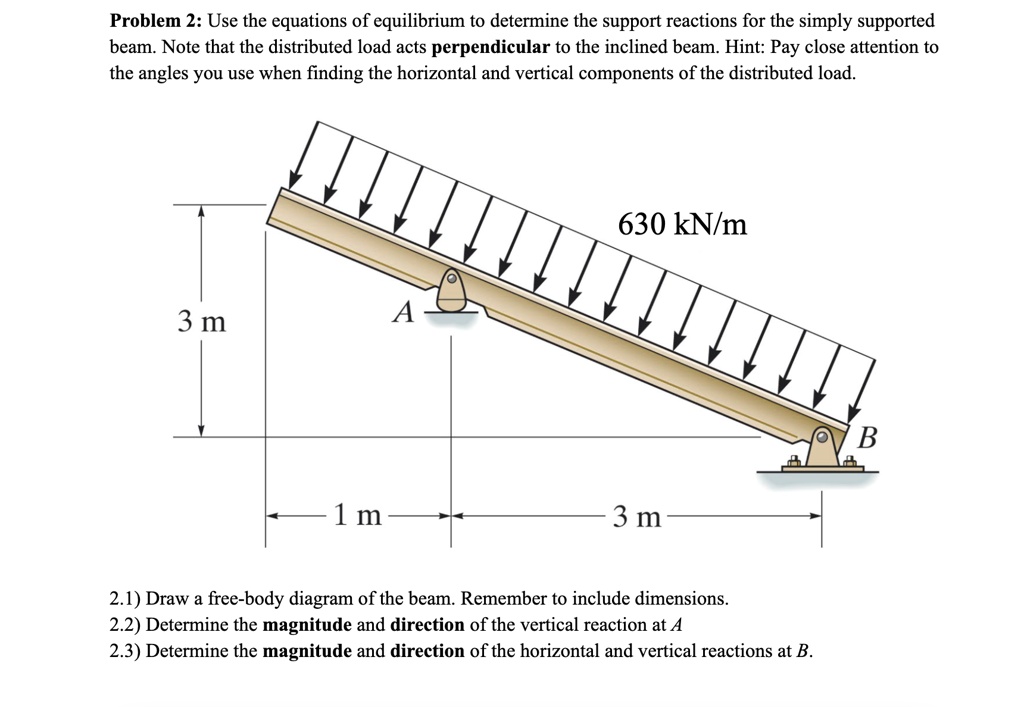 Problem 2: Use the equations of equilibrium to determine the support ...