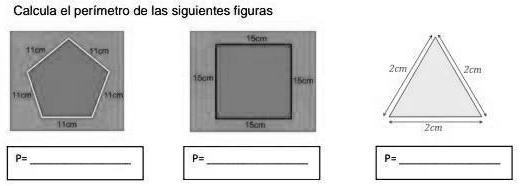 SOLVED: calcula el perímetro de las siguientes figuras Calcula ...