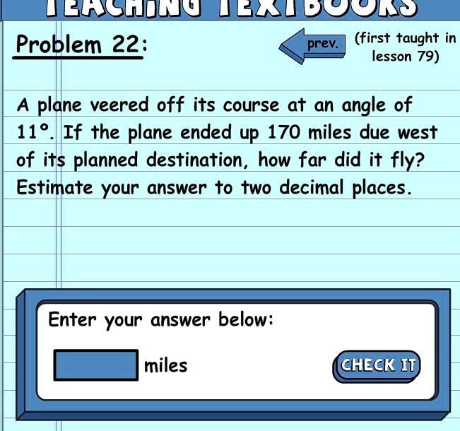 a plane veered off its course at an angle of 11 degrees if the plane ...
