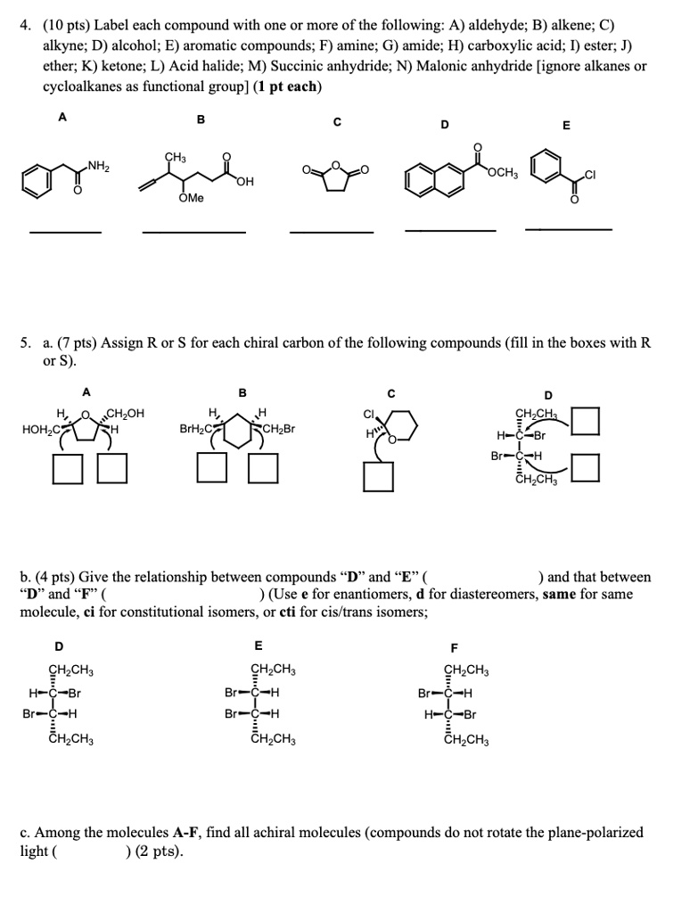 VIDEO solution: Label each compound with one or more of the following ...