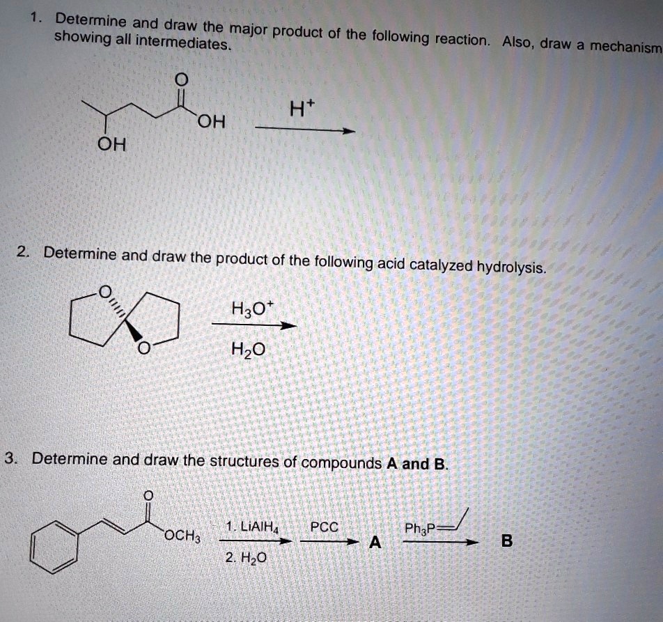 SOLVEDDetermine and draw the major showing product of all