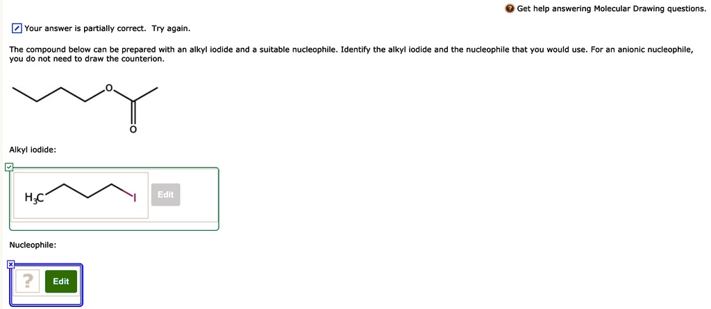 SOLVED: Get help answering Molecular Drawing questions Your answer ...