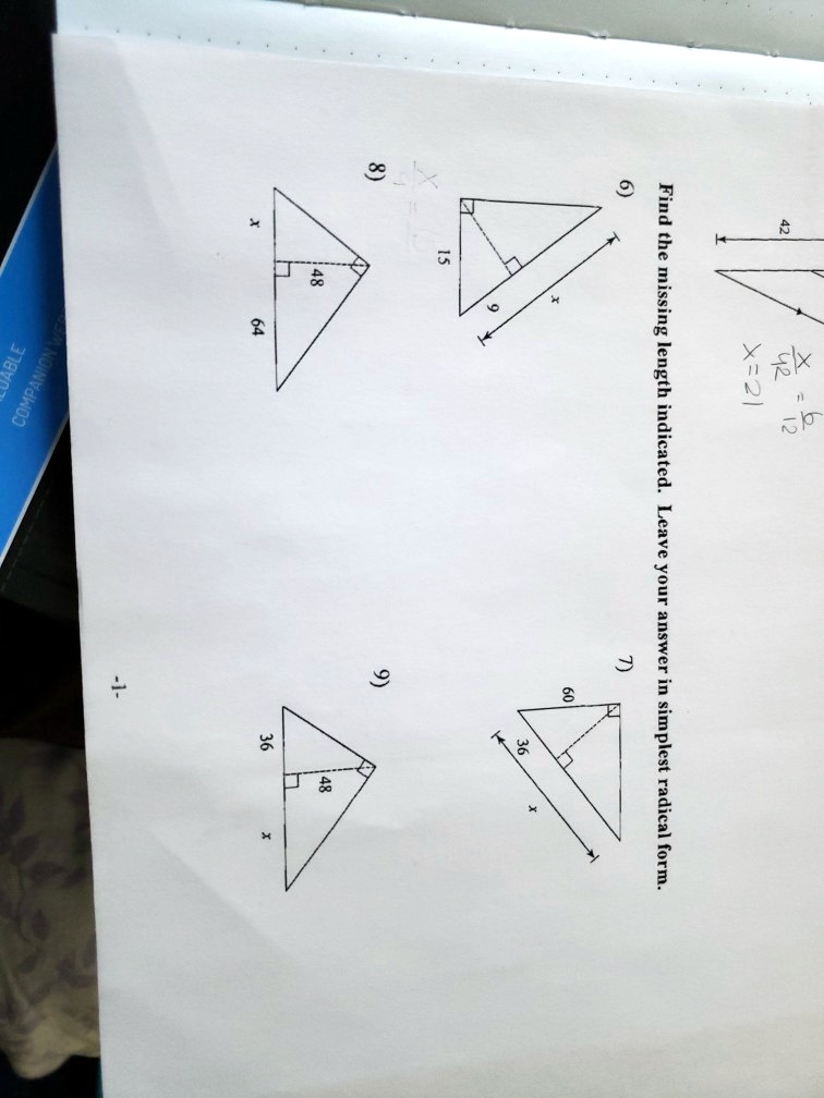 find the missing length indicated leave 1 answer simplest radical form juable 8 22 84777