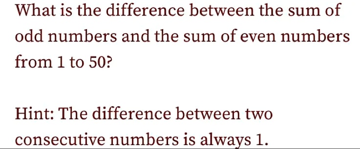 VIDEO solution: What is the difference between the sum of odd numbers ...