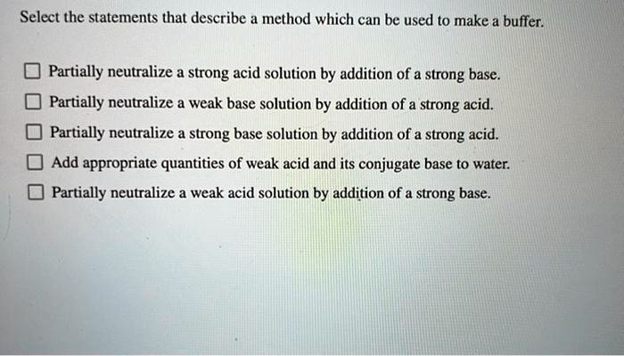 SOLVED: Select the statements that describe a method which can be used