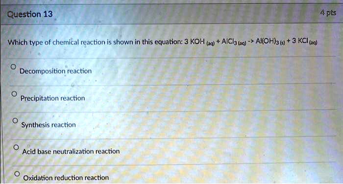 SOLVED: Which type of chemical reaction is shown in this equation: 3 ...