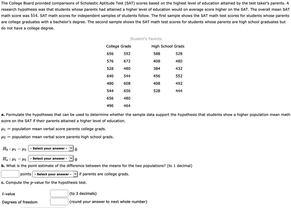 Scholastic Aptitude Test(SAT), Part 2, Quantity Comparing 