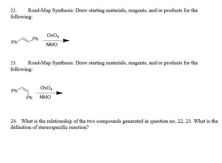 Solvedroad Map Synthesis Draw Starting Materials Reagents Andor Products For The Following 7703