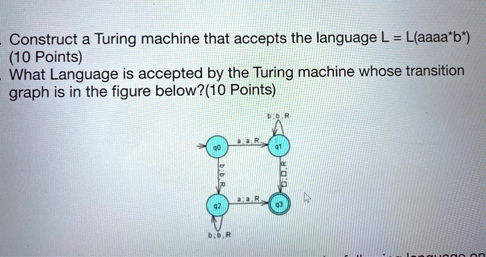 Construct A Turing Machine That Accepts The Language L = L(aaaa*b*) (10 ...