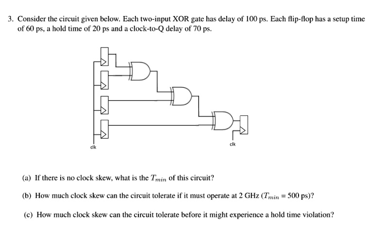 SOLVED: Consider the circuit given below. Each two-input XOR gate has a ...