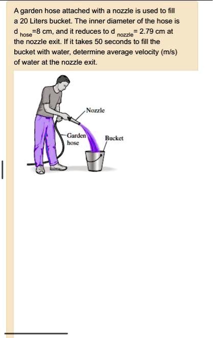 SOLVED: A Garden Hose Attached With A Nozzle Is Used To Fill A 20 ...