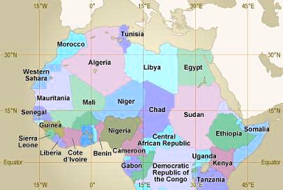 Latitude And Longitude Map Of Africa Latitude And Longitude